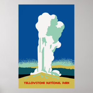 Póster Anúncio retro do viagem do parque de Yellowstone