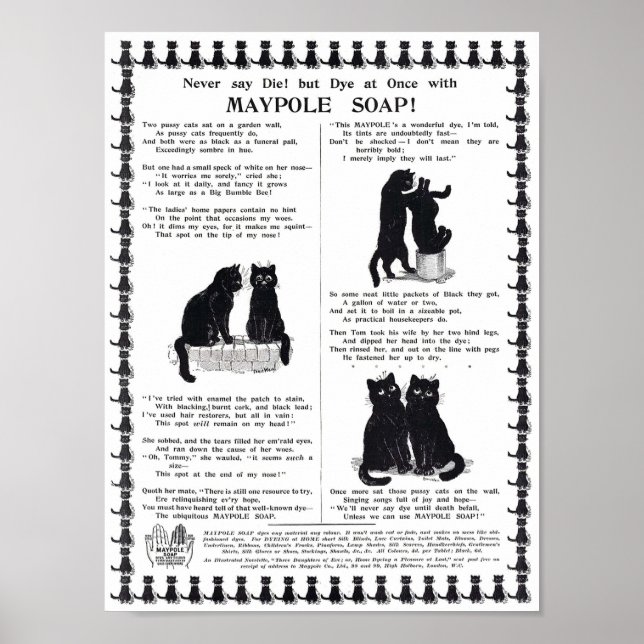 Poster Anúncio Sabonete Maypole, Louis Wain (Frente)