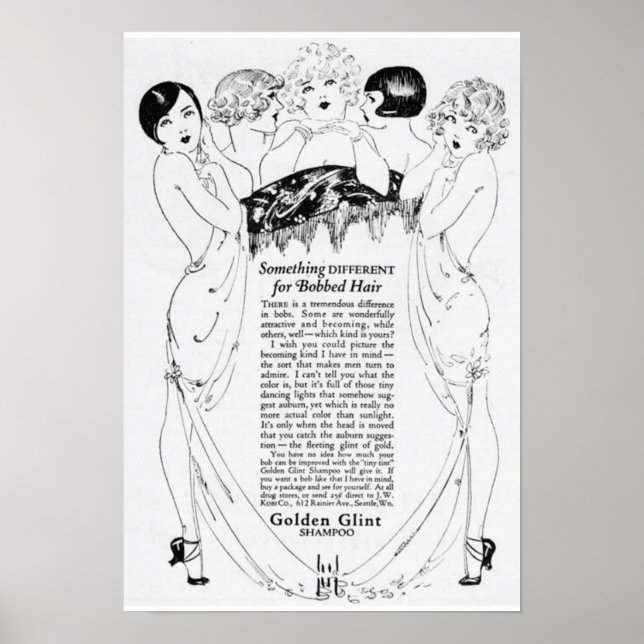 Póster Anúncio Shampoo do Ouro Vintage (Frente)