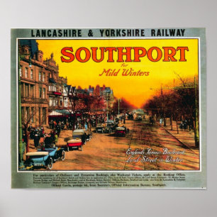 Poster Anúncio /Southport Inglaterra 1900's das viagens