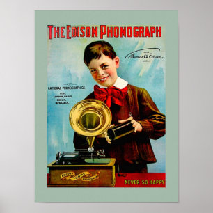Póster Anúncio velho do jogador gravado do cilindro do