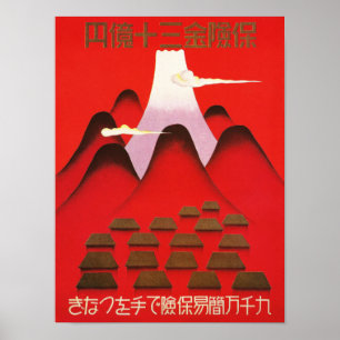 Poster Anúncio vencido da Companhia de Seguros Japonesa