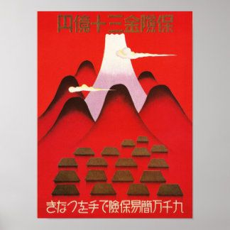 Poster Anúncio vencido da Companhia de Seguros Japonesa