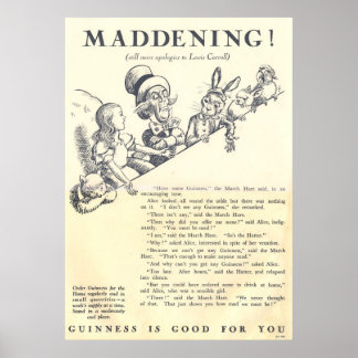 Póster Anúncio Vintage 1933, para GUINNESS