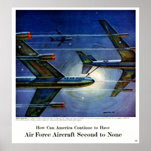 Póster Anúncio Vintage Air Force Plane Engines