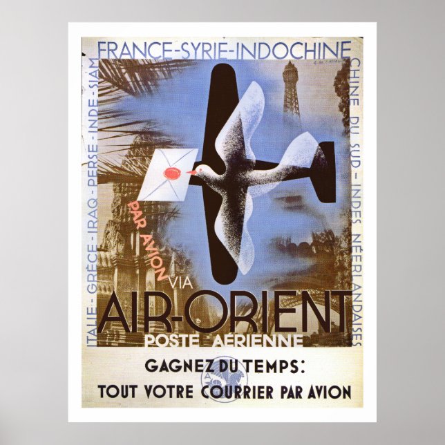 Poster Anúncio Vintage Air Orient (Frente)