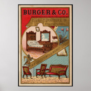 Poster Anúncio Vintage do Fabricante de Mobiliário Burg