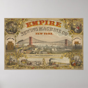 Poster Anúncio Vintage Para Empire Sewing Machine Co., No