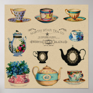 Poster Anúncio Vintage Tea