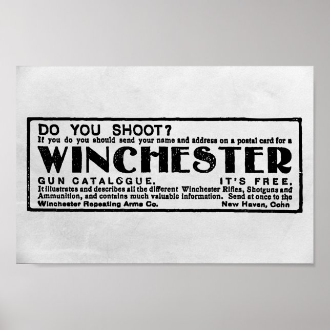 Poster Anúncio Vintage Winchester 1902 (Frente)