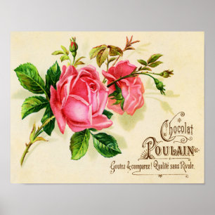 Póster Anúncio vitoriano de chocolate francês