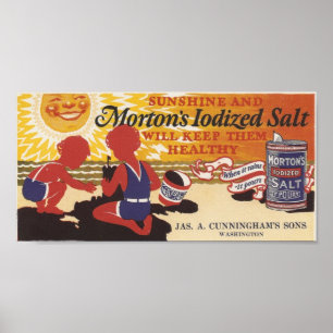 Poster Anúncio Washington de sal do vintage, Iowa