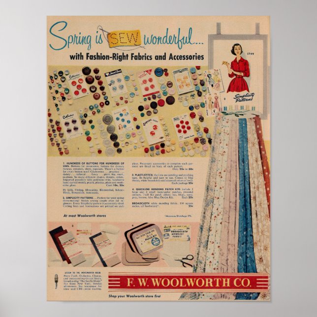 Poster Anúncio Woolworth 1957 (Frente)