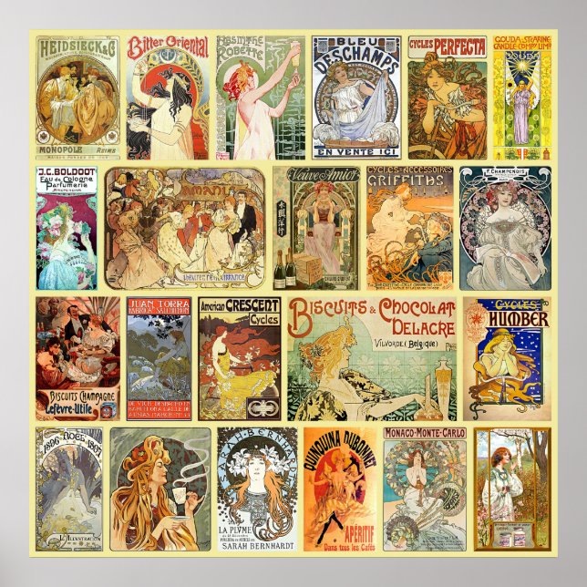 Poster Anúncios de Art Nouveau (Frente)