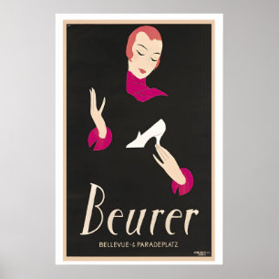 Poster Anúncios de Calçados Beurer Retro Vintage