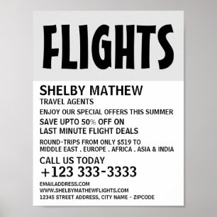 Poster Anúncios em negrito moderno, em linhas aéreas