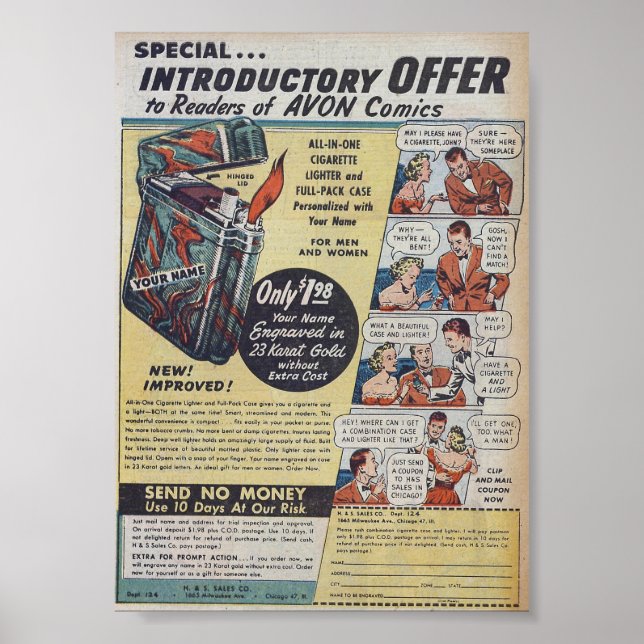 Poster Anúncios Vintage (Frente)