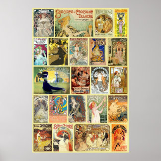 Póster Anúncios Vintage Art Nouveau