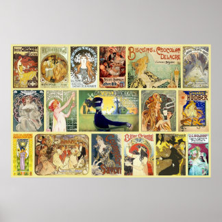 Póster Anúncios Vintage Art Nouveau