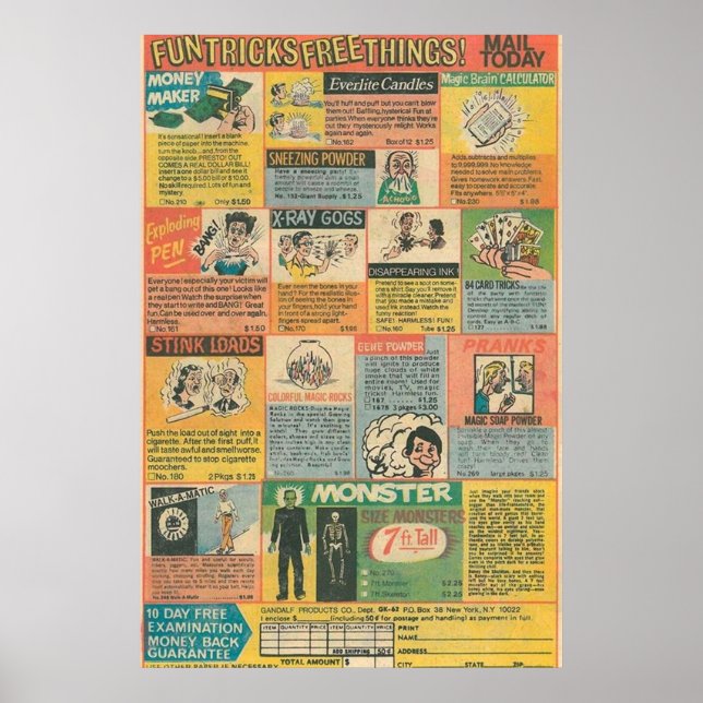 Poster Anúncios Vintage Comic Book (Frente)