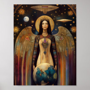 Poster Anunnaki Star Goddese Ishtar Surreal OVNI Art