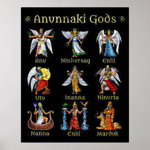Poster Anunnaki Sumerian Mythology Gods