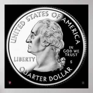 PÓSTER ANVERSO DE UM QUARTO DOS ESTADOS UNIDOS