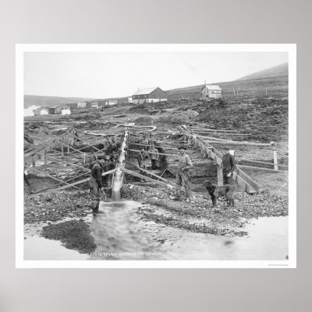 Póster Anvil Creek Dourado Mine Alaska 1916 (Frente)