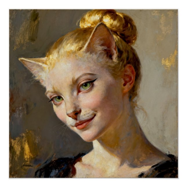 Póster “Anya, Meticulosamente Contente” – Uma Felina Femi (Frente)