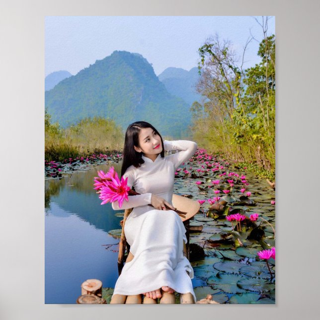 Poster Ao Dai Tradicional Vietname (Frente)