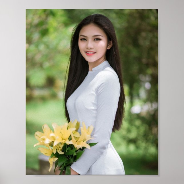 Poster Ao Dai Tradicional Vietname (Frente)