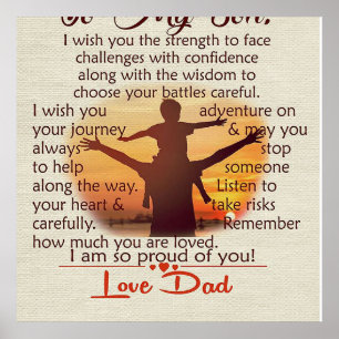 Poster Ao meu filho   Carta Adorável A Ele  