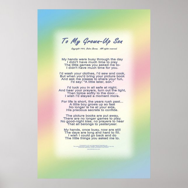 Póster Ao Meu Filho Crescido (Frente)