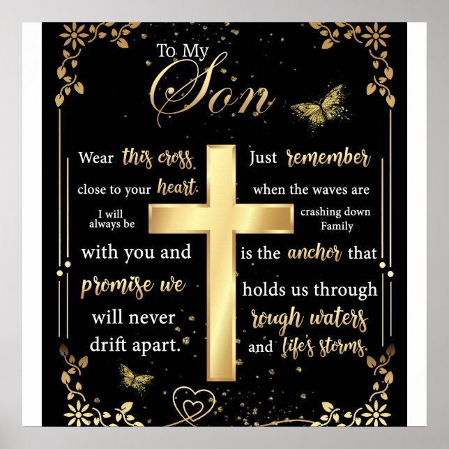 Poster Ao Meu Filho Presente, Borboleta Lover, Letra Flor (Frente)