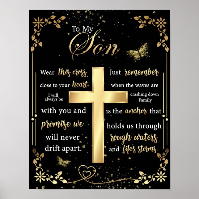 Poster Ao Meu Filho Presente, Borboleta Lover, Letra Flor (Frente)