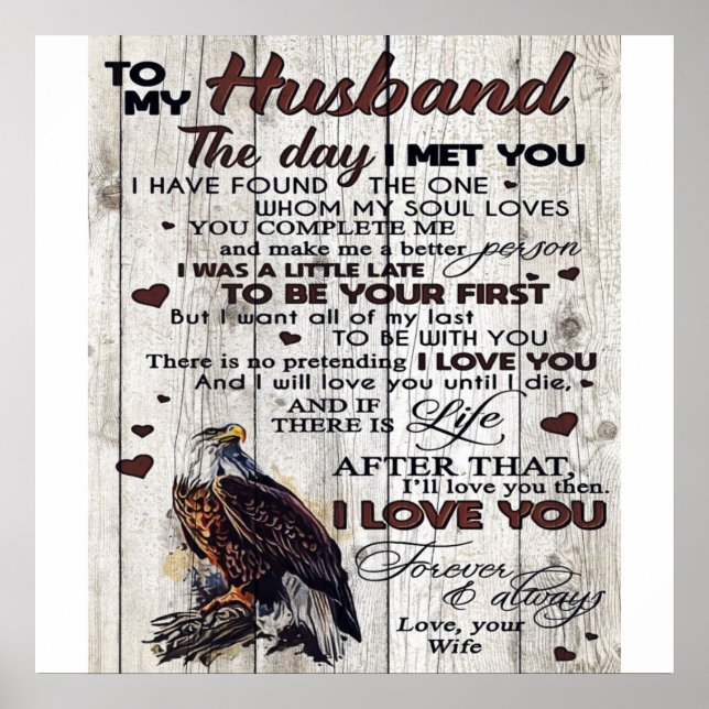 Poster Ao Meu Marido Presente | Novo Presente Legal | (Frente)