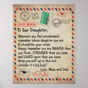 Poster Ao Meu Presente De Filha, Carta De Amor À Nossa F