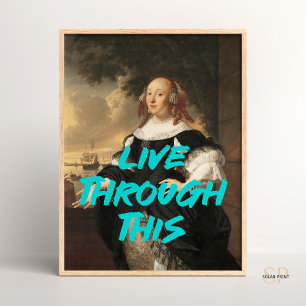 Poster Ao vivo através deste muro de cotações de pintura 