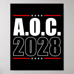 Poster Aoc 2028 A.O.c. 2028 Para A Eleição Do Presidente 