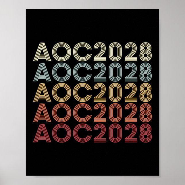 Poster Aoc 2028 A.O.c. 2028 Para A Eleição Do Presidente  (Frente)