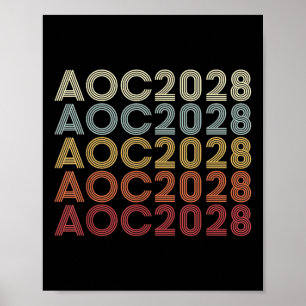 Poster Aoc 2028 A.O.c. 2028 Para A Eleição Do Presidente