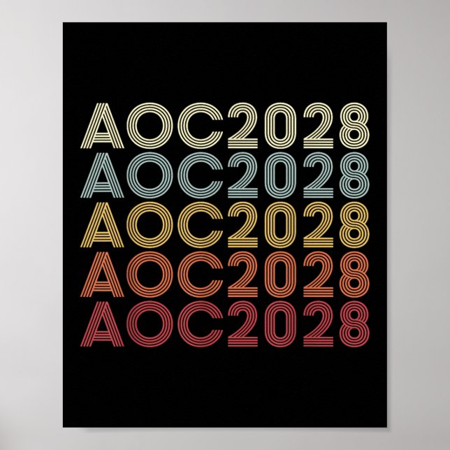 Poster Aoc 2028 A.O.c. 2028 Para A Eleição Do Presidente  (Frente)