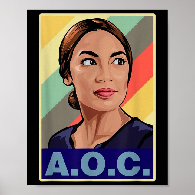 Poster Aoc Alexandria Ocasio-cortez Primeiro Presidente F (Frente)