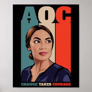 Poster Aoc Alexandria Ocasio-cortez Primeiro Presidente F