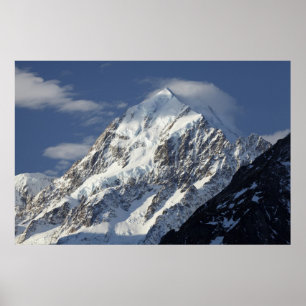 Póster Aoraki Monte Cook, Mackenzie Country, Sul