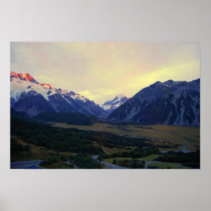 Poster Aoraki/Monte Cook, Nova Zelândia, em Sunrise