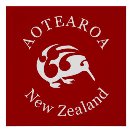 Póster Aotearoa Nova Zelândia KIWI POSTER