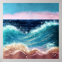 *~* AP60 Sea Sparkle Beach Costal Ocean Wave Sand