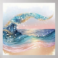 *~* AP60 Sea Sparkly Sand Beach Coastal Ocean Wave