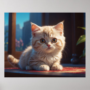 Poster *~* AP68 5:4 Gatinho Gatinho Felino Gato Fluffy Ta